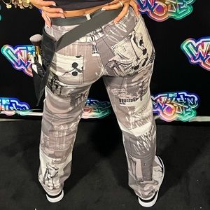 Black, White & Grey Graphic Jeans